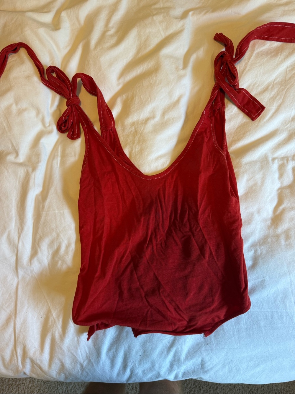 Forever 21 Women’s Red Tie-Shoulder Top